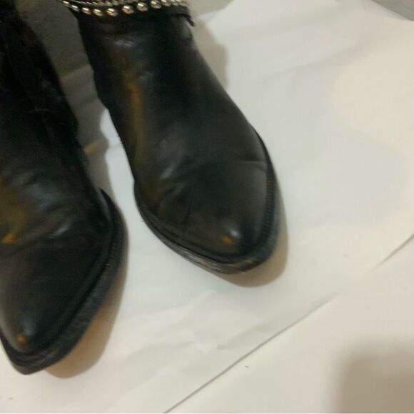 Old Gringo Mini Belinda Stud Cowboy Western Heeled Black Leather Bootie Boots - Picture 6 of 16